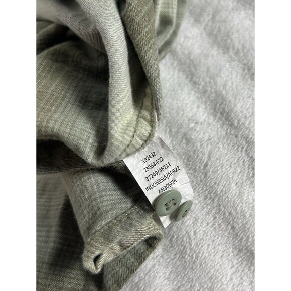 REI Co-Op Womens Plaid Button-Up Shirt Medium Olive Cotton Long Sleeve Casual - Picture 4 of 7